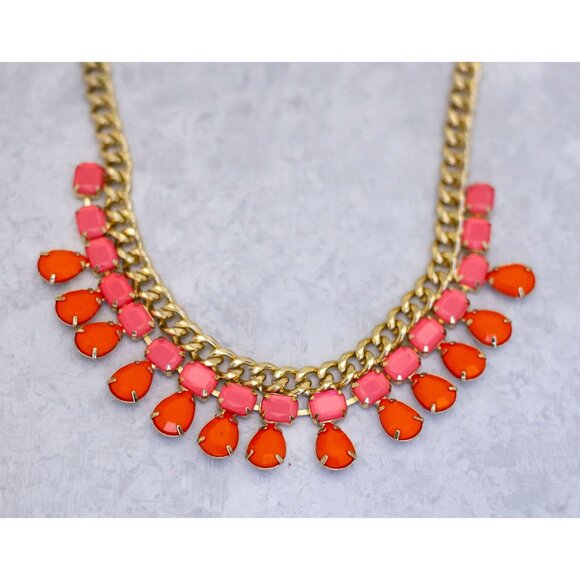 18 inch, Vintage Red Beads Ruby Bohemian Bib Necklace - CA1 - Picture 1 of 3